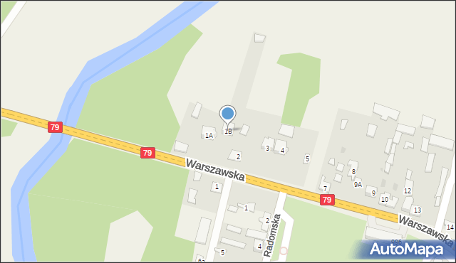 Ryczywół, Warszawska, 1B, mapa Ryczywół