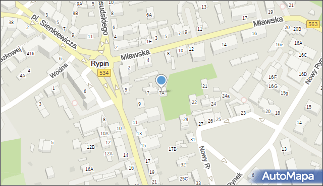Rypin, Warszawska, 7A, mapa Rypin