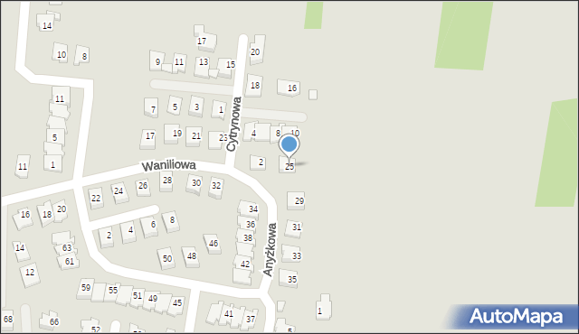 Rzeszów, Waniliowa, 25, mapa Rzeszów