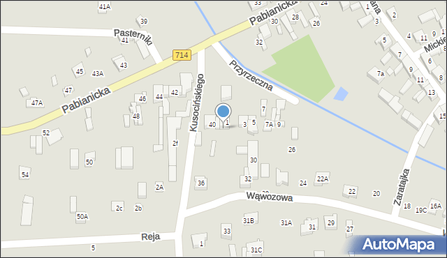 Rzgów, Wąwozowa, 34, mapa Rzgów