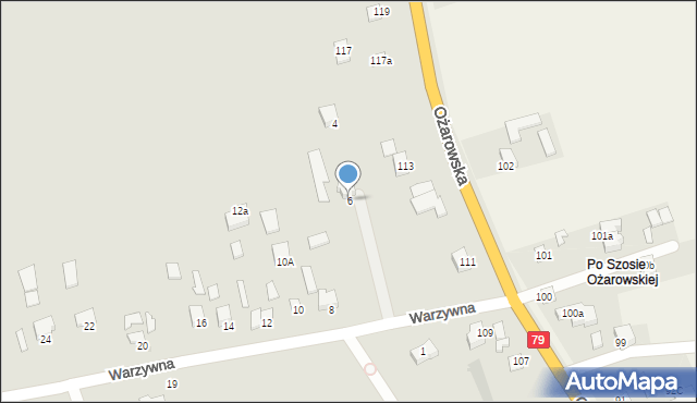 Sandomierz, Warzywna, 6, mapa Sandomierza