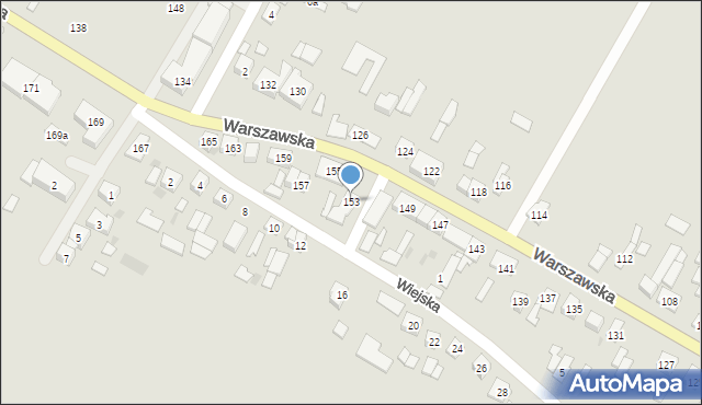 Sanniki, Warszawska, 153, mapa Sanniki