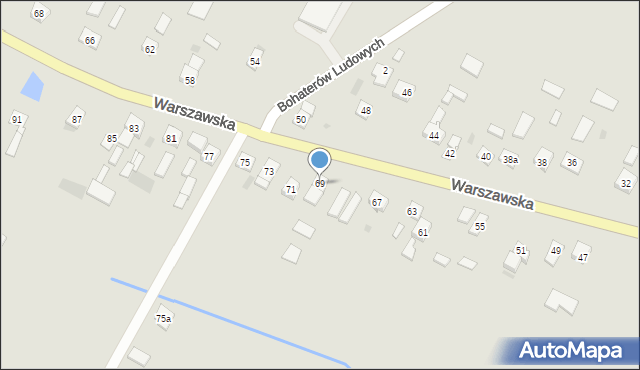Sanniki, Warszawska, 69, mapa Sanniki
