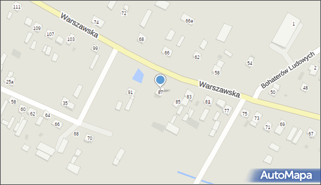 Sanniki, Warszawska, 87, mapa Sanniki