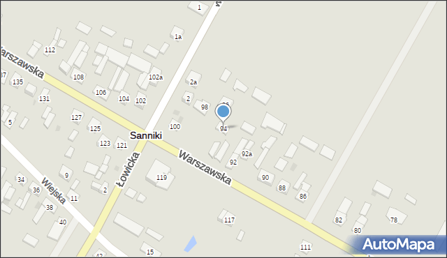 Sanniki, Warszawska, 94, mapa Sanniki