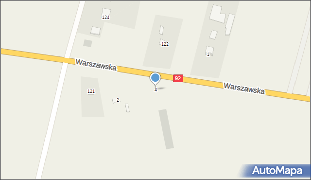 Seroki-Parcela, Warszawska, 4, mapa Seroki-Parcela