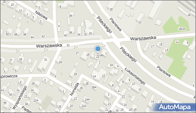 Siedlce, Warszawska, 21, mapa Siedlce