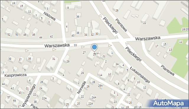 Siedlce, Warszawska, 25, mapa Siedlce