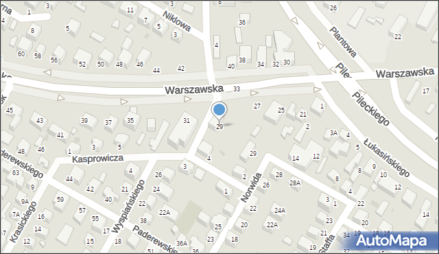 Siedlce, Warszawska, 29, mapa Siedlce