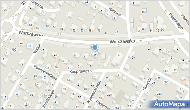 Siedlce, Warszawska, 35, mapa Siedlce