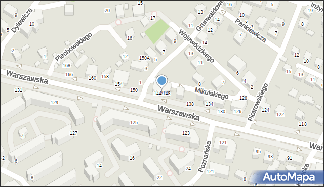 Siedlce, Warszawska, 144/148, mapa Siedlce