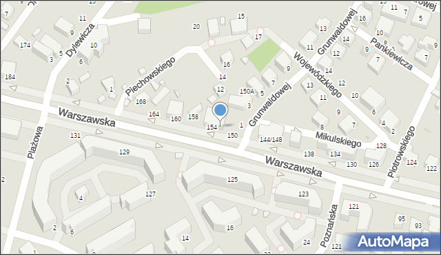 Siedlce, Warszawska, 152, mapa Siedlce