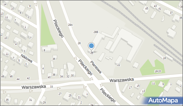 Siedlce, Warszawska, 26, mapa Siedlce