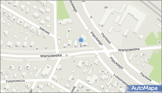 Siedlce, Warszawska, 32, mapa Siedlce