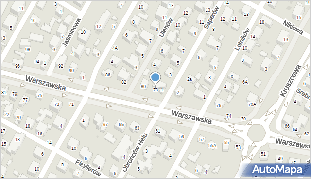 Siedlce, Warszawska, 78, mapa Siedlce