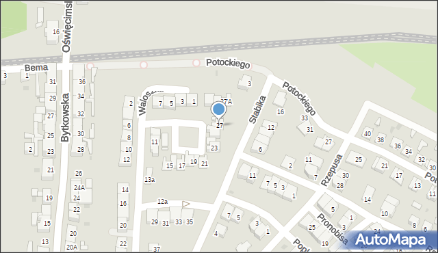 Siemianowice Śląskie, Waloszka Emanuela, 27, mapa Siemianowice Śląskie