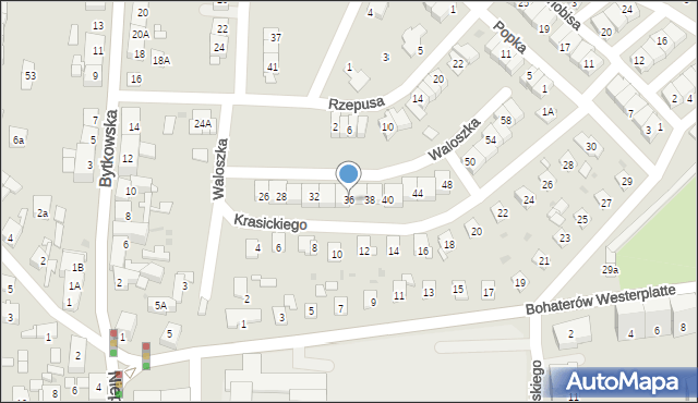 Siemianowice Śląskie, Waloszka Emanuela, 36, mapa Siemianowice Śląskie