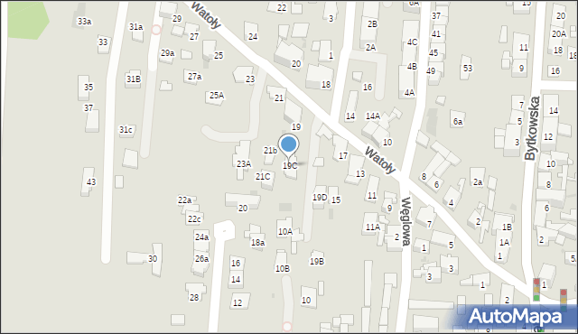 Siemianowice Śląskie, Watoły Marcina, 19C, mapa Siemianowice Śląskie