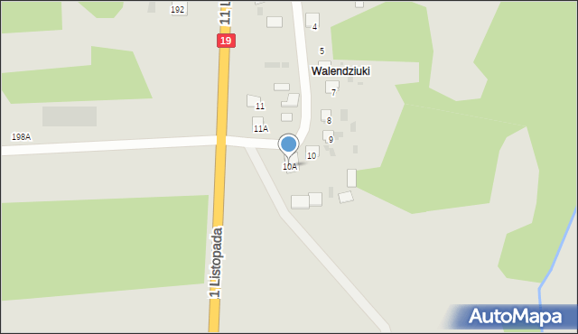 Siemiatycze, Walendziuki, 10A, mapa Siemiatycze