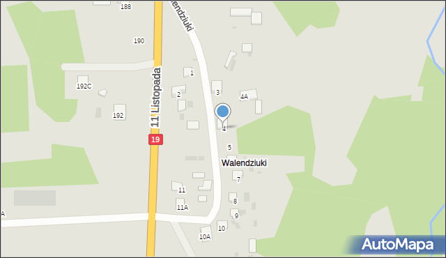 Siemiatycze, Walendziuki, 4, mapa Siemiatycze