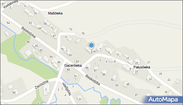 Skawinki, Wąska, 3, mapa Skawinki