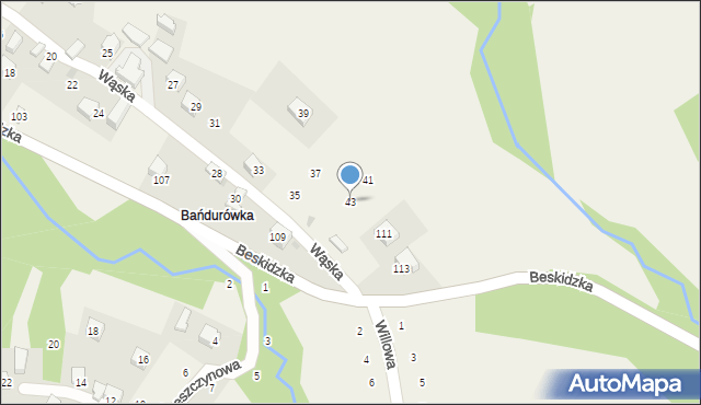 Skawinki, Wąska, 43, mapa Skawinki