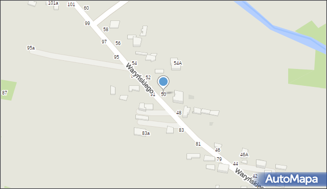 Skierniewice, Waryńskiego Ludwika, 50, mapa Skierniewic