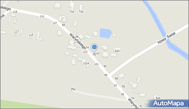 Skierniewice, Waryńskiego Ludwika, 62, mapa Skierniewic