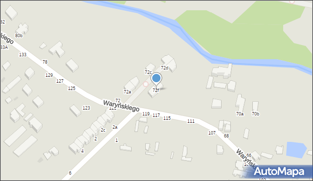 Skierniewice, Waryńskiego Ludwika, 72f, mapa Skierniewic