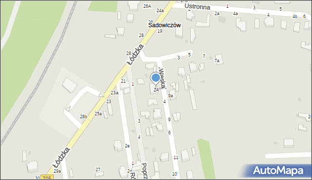 Skierniewice, Wąska, 2A, mapa Skierniewic