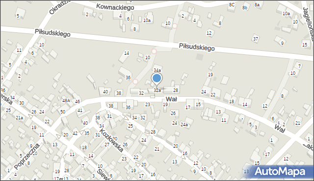 Sławków, Wał, 32a, mapa Sławków