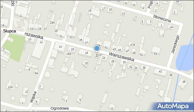 Słupca, Warszawska, 22, mapa Słupca