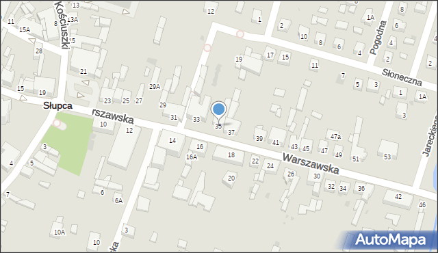 Słupca, Warszawska, 35, mapa Słupca