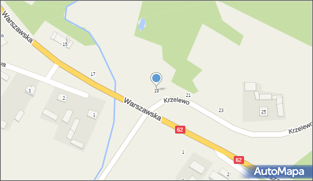 Słupno, Warszawska, 19, mapa Słupno