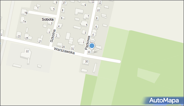 Sobota, Warszawska, 33A, mapa Sobota