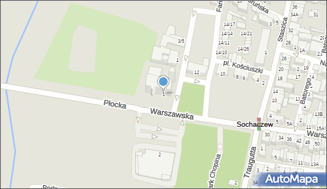 Sochaczew, Warszawska, 1, mapa Sochaczew