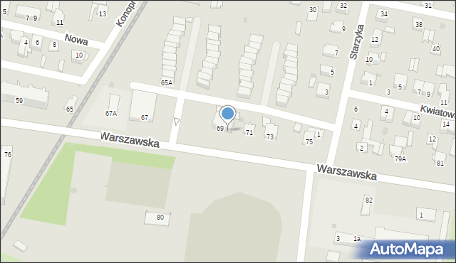 Sochaczew, Warszawska, 69A, mapa Sochaczew