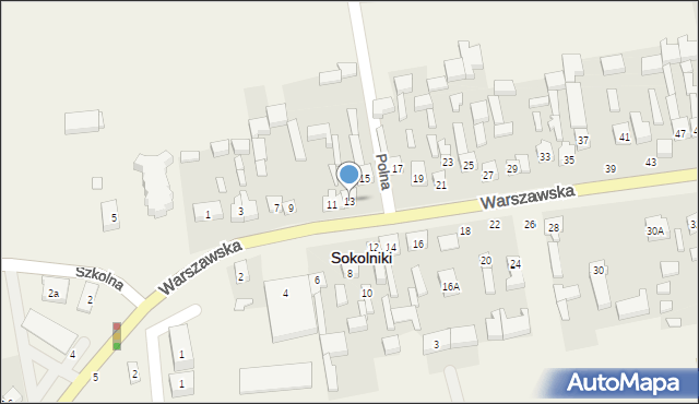 Sokolniki, Warszawska, 13, mapa Sokolniki