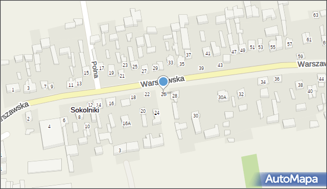 Sokolniki, Warszawska, 26, mapa Sokolniki