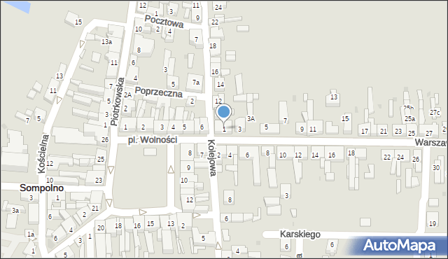 Sompolno, Warszawska, 1, mapa Sompolno