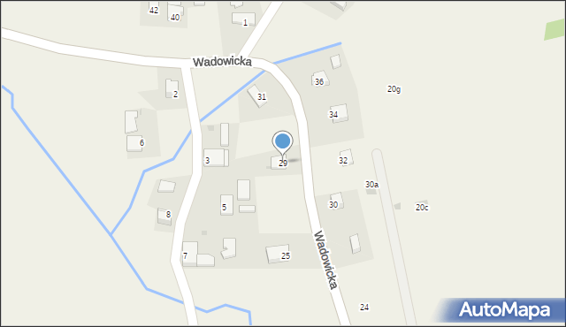 Sosnowice, Wadowicka, 29, mapa Sosnowice