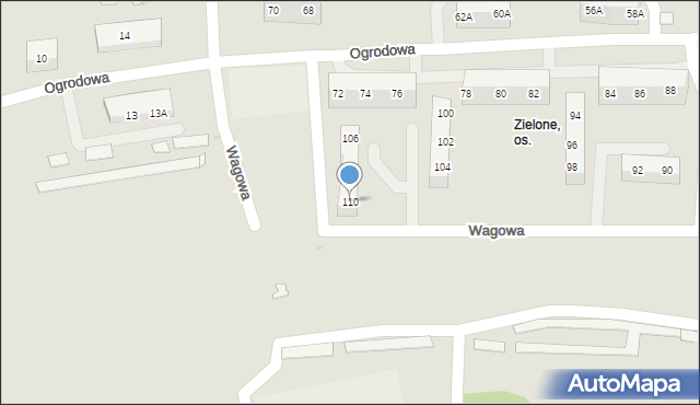 Sosnowiec, Wagowa, 110, mapa Sosnowca