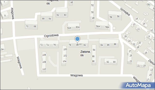 Sosnowiec, Wagowa, 80, mapa Sosnowca