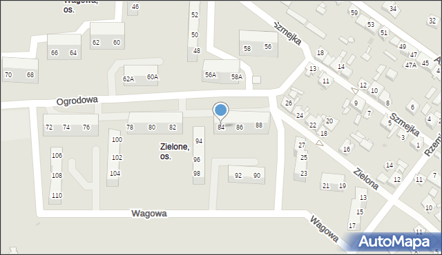 Sosnowiec, Wagowa, 84, mapa Sosnowca