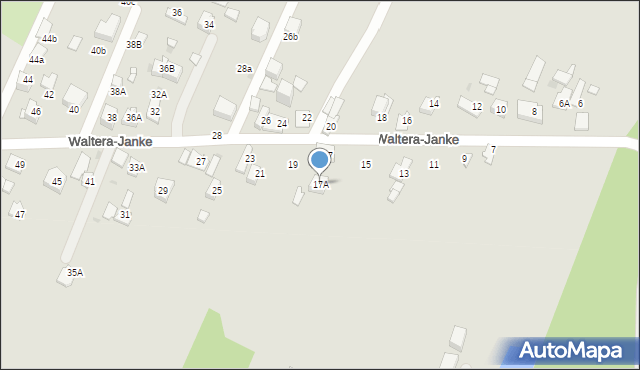 Sosnowiec, Waltera-Janke Zygmunta, gen., 17A, mapa Sosnowca