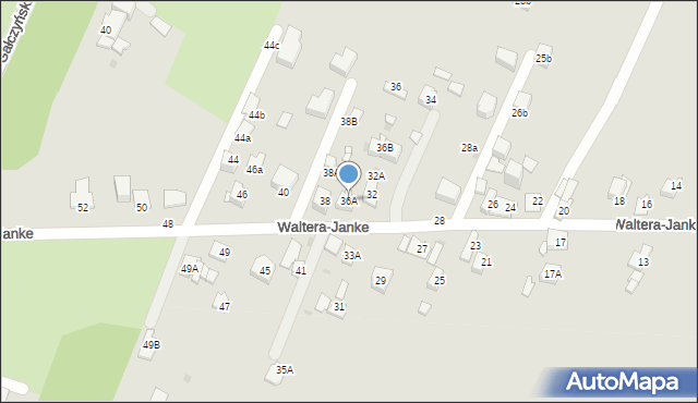 Sosnowiec, Waltera-Janke Zygmunta, gen., 36A, mapa Sosnowca