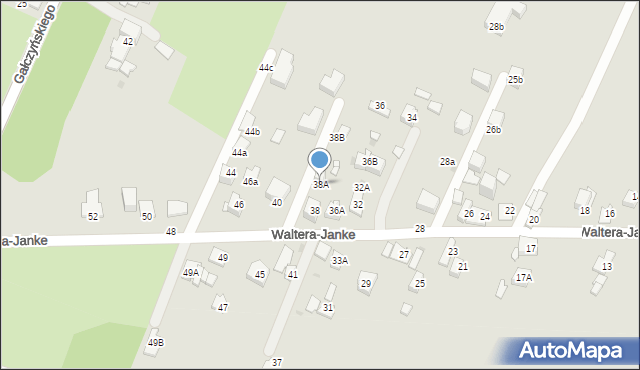 Sosnowiec, Waltera-Janke Zygmunta, gen., 38A, mapa Sosnowca