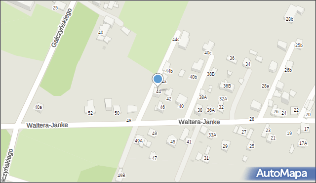 Sosnowiec, Waltera-Janke Zygmunta, gen., 44, mapa Sosnowca