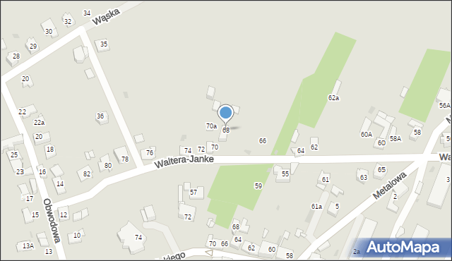 Sosnowiec, Waltera-Janke Zygmunta, gen., 68, mapa Sosnowca