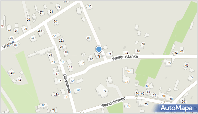 Sosnowiec, Waltera-Janke Zygmunta, gen., 78, mapa Sosnowca